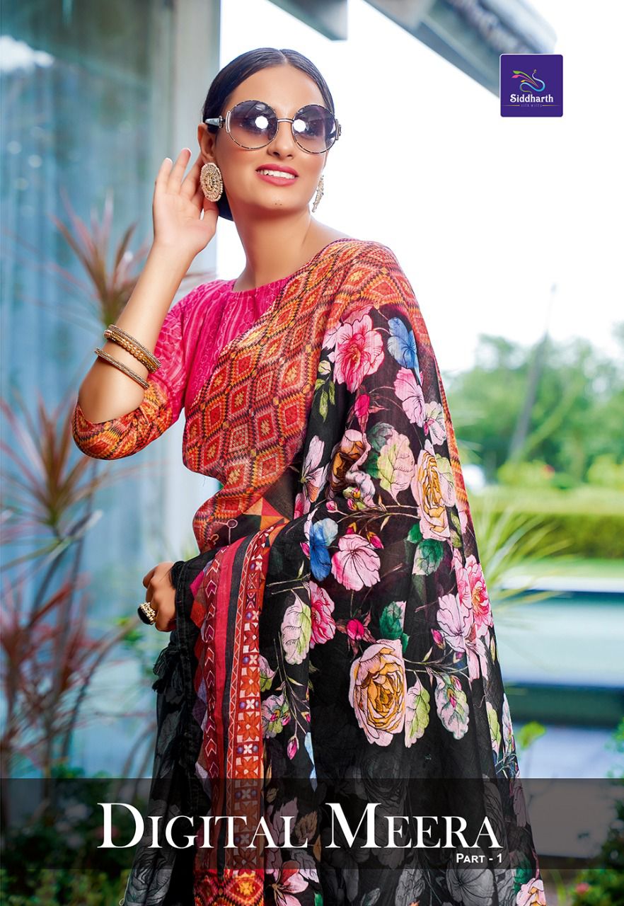 Siddharth Digital Meera 1 Fancy Ethnic Wear Wholesale Cotton Sarees
